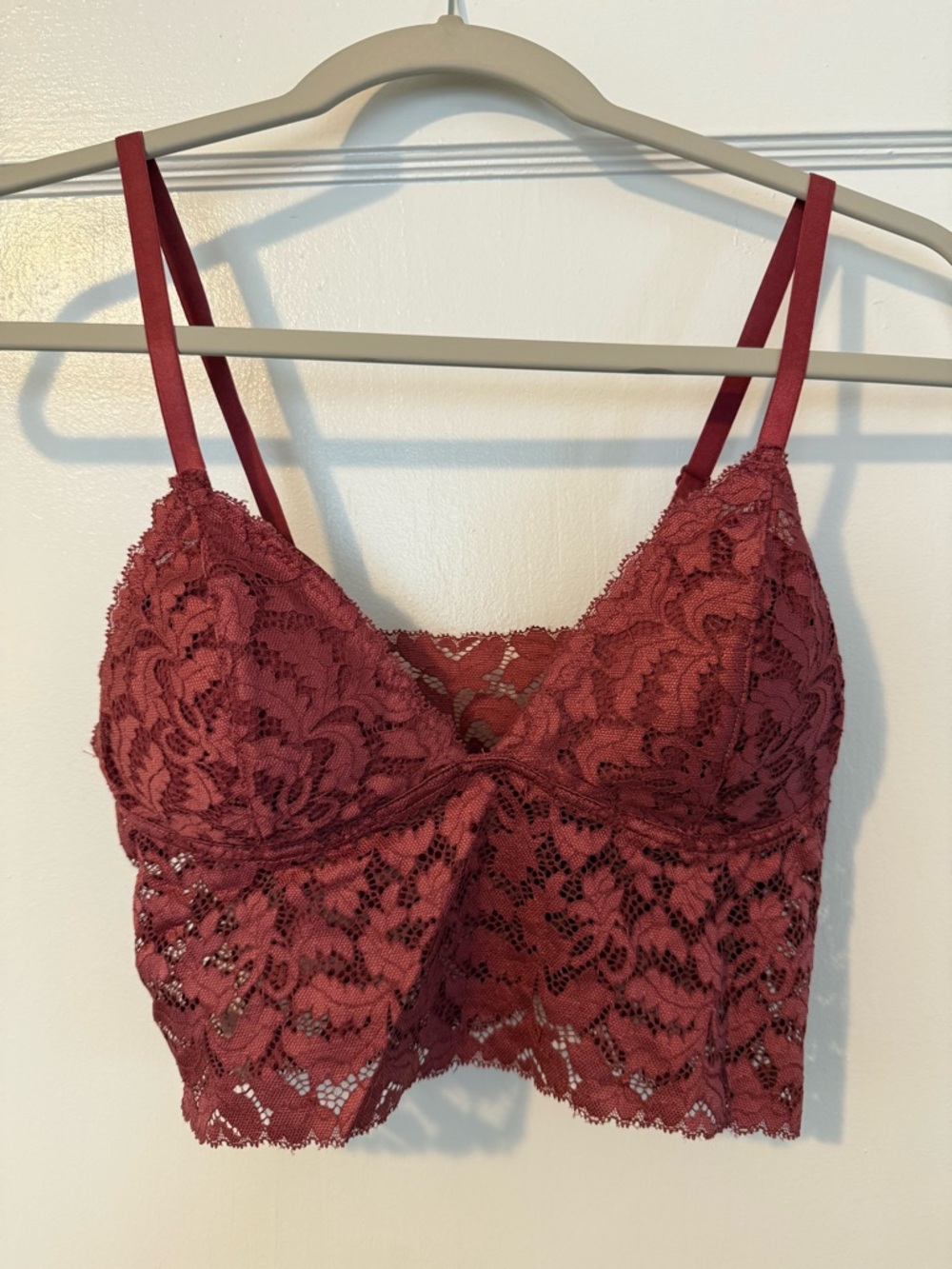 Anemone Lace Bralette in Deep Rosewood